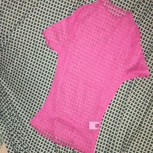 Lettuce Trim Glitter Sheer Top
